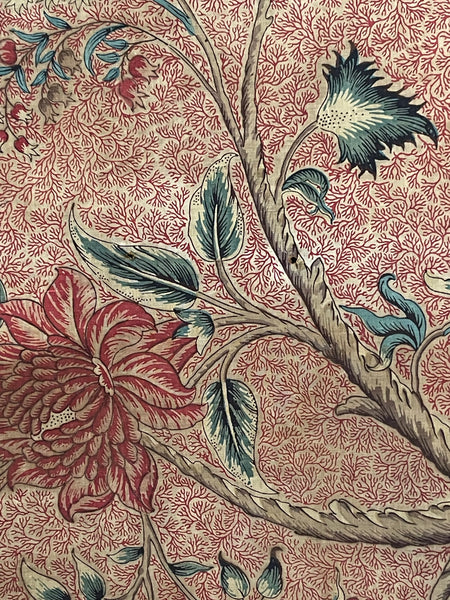 Rare Early Antique Indienne Chintz Panel Block Printed: C18th France