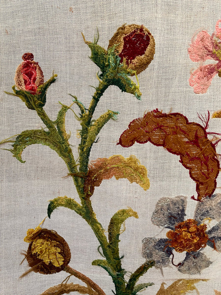 Antique Needlepoint Tapestry Embroidery Panel Unfinished: C1900 Britain