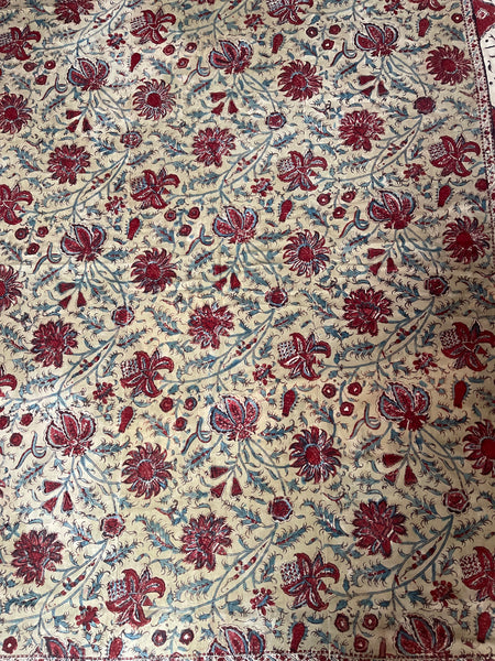 Large Size Block Print Kalamkari Wallhanging: C19th Persia