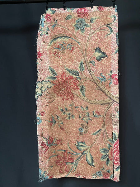 Rare Early Antique Indienne Chintz Panel Block Printed: C18th France