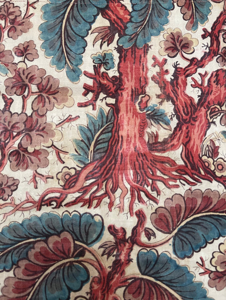 Rare Antique Block Printed Panel with Trees & Foliage Traditionally Worn as Dress Front: early C19th Marken, Holland