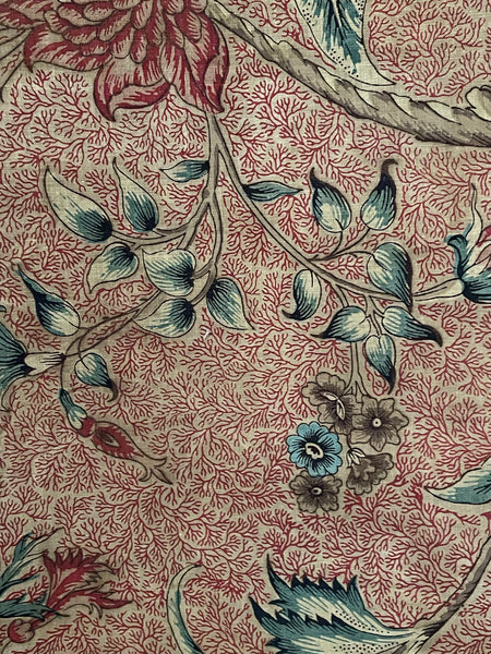 Rare Early Antique Indienne Chintz Panel Block Printed: C18th France