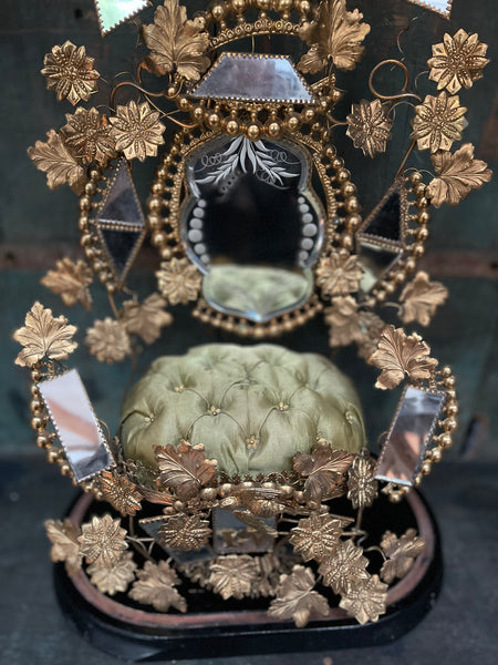 Antique Gold Ormolu Globe De Marie Wedding Display: C19th France