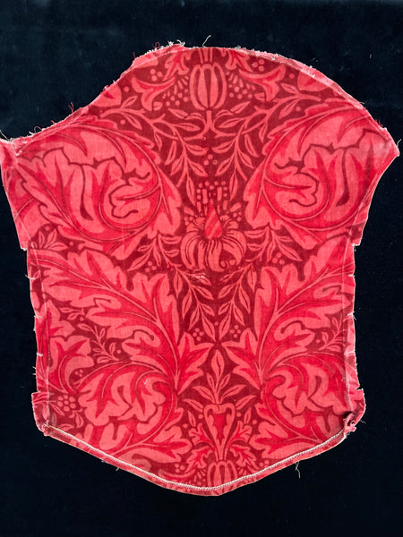 Antique Arts & Crafts William Morris Block Print Velvet Archival Collectable Panel: C19th Britain