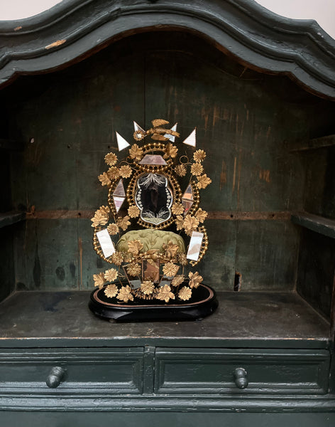 Antique Gold Ormolu Globe De Marie Wedding Display: C19th France