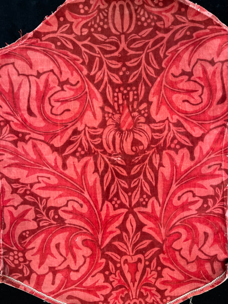 Antique Arts & Crafts William Morris Block Print Velvet Archival Collectable Panel: C19th Britain