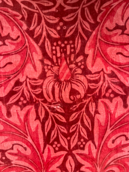 Antique Arts & Crafts William Morris Block Print Velvet Archival Collectable Panel: C19th Britain