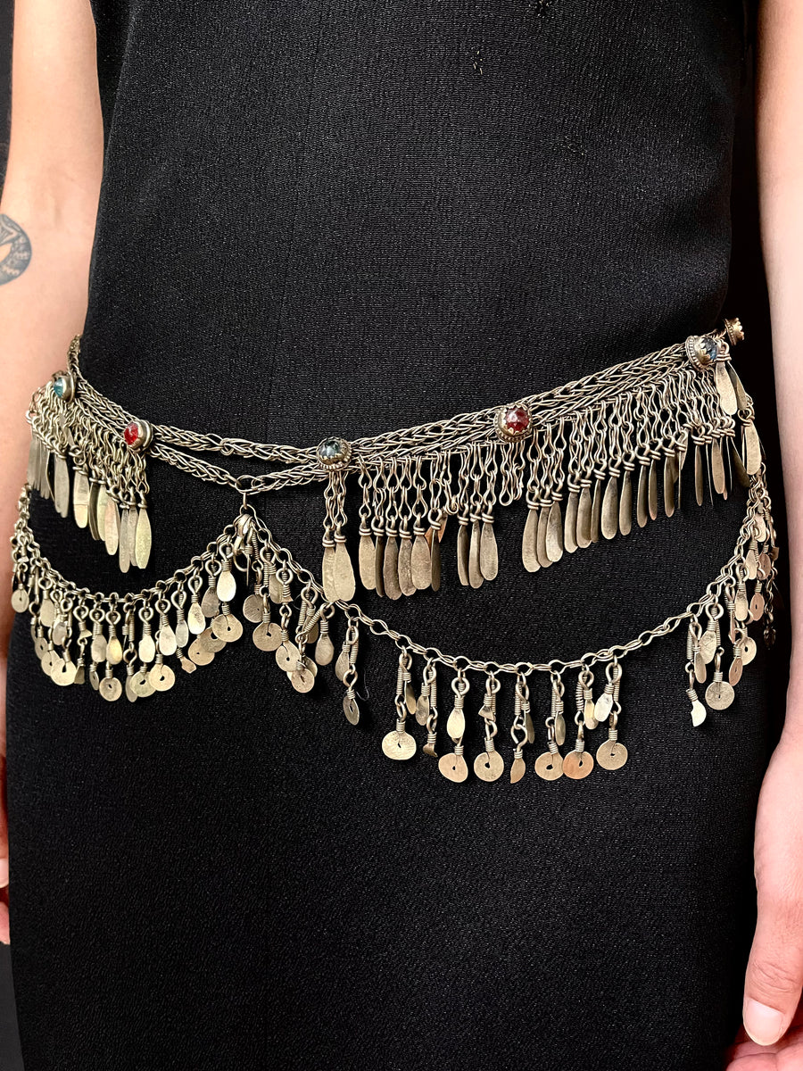 Silver chain waist on sale belt