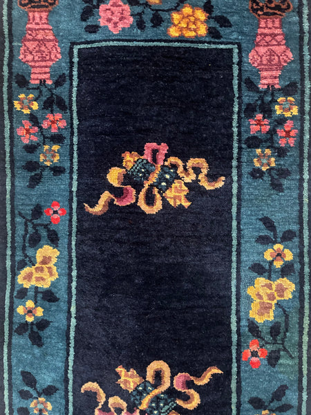 Pair Handmade Art Deco Chinoiserie Rugs: C1920s China