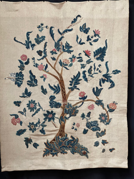 Antique Crewelwork Tree of life: C18th England