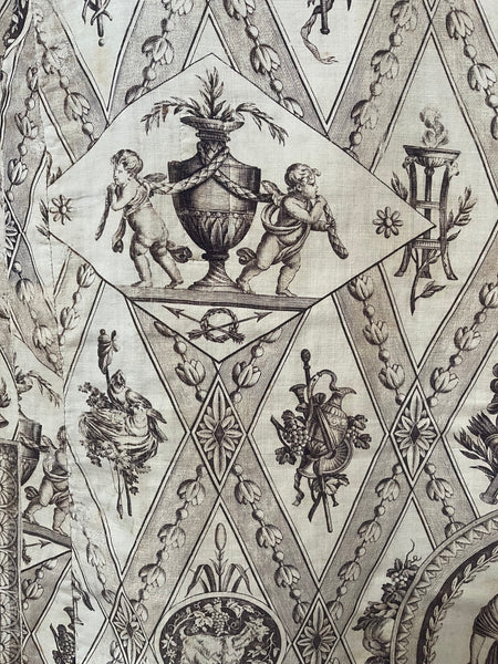 Toile de Jouy panel with cupids and Goddesses: C1800 France