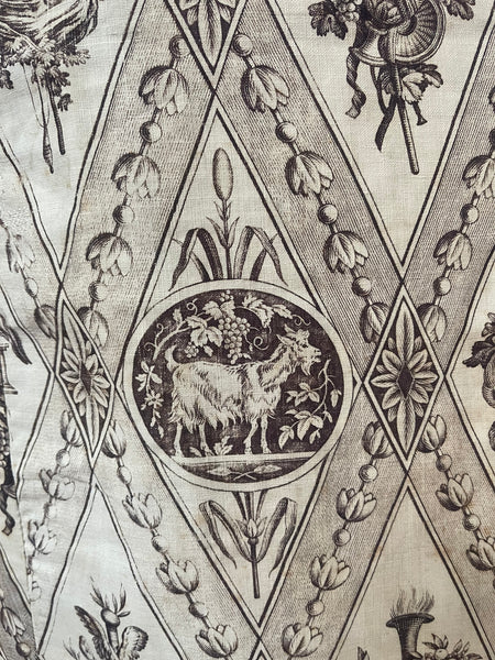 Toile de Jouy panel with cupids and Goddesses: C1800 France