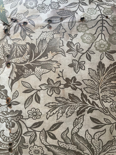 Antique Arts & Crafts Hand Block Printed Chintz Fragment: C1900 British