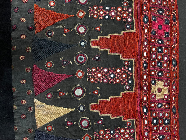 Fine Antique Silk Embroideries Shisha Mirrors: C19th Gujarat, India