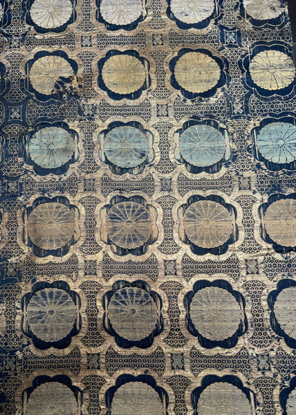 Rare Fine Antique Japanese (Kinran) Silk and Gilt Thread Brocade: C18th Edo period, Japan