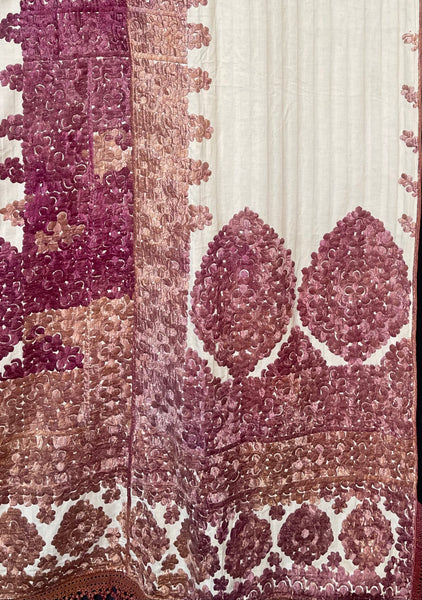 Antique Silk Embroidered Ceremonial Portier : Late C19th early C20th Rabat, Morocco