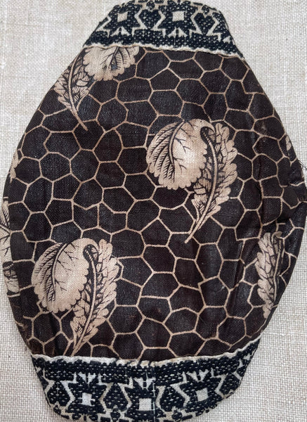 Antique Traditional Chintz Child’s Bonnet Collectable Costume: C19th Marken, Netherlands