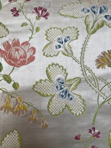 Antique Eighteenth Century Rococo Silk Brocade Panels: C18th Lyon, France