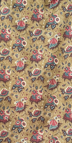 Antique Indienne Floral Printed Cotton Textile : C19th France