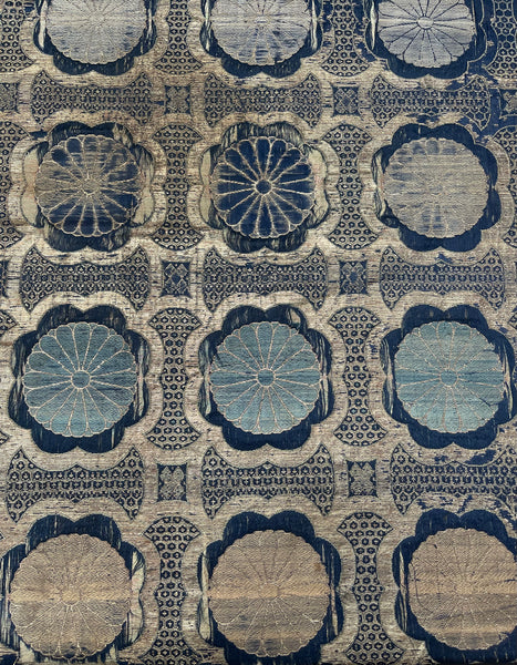 Rare Fine Antique Japanese (Kinran) Silk and Gilt Thread Brocade: C18th Edo period, Japan