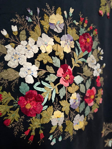 Traditional Folk Art Appliqué and Embroidered Wallhanging: C19th Muhu Island Estonia