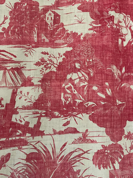 Large Panel Antique Toile de Nantes Chariot of Dawn: C18th Nantes, France