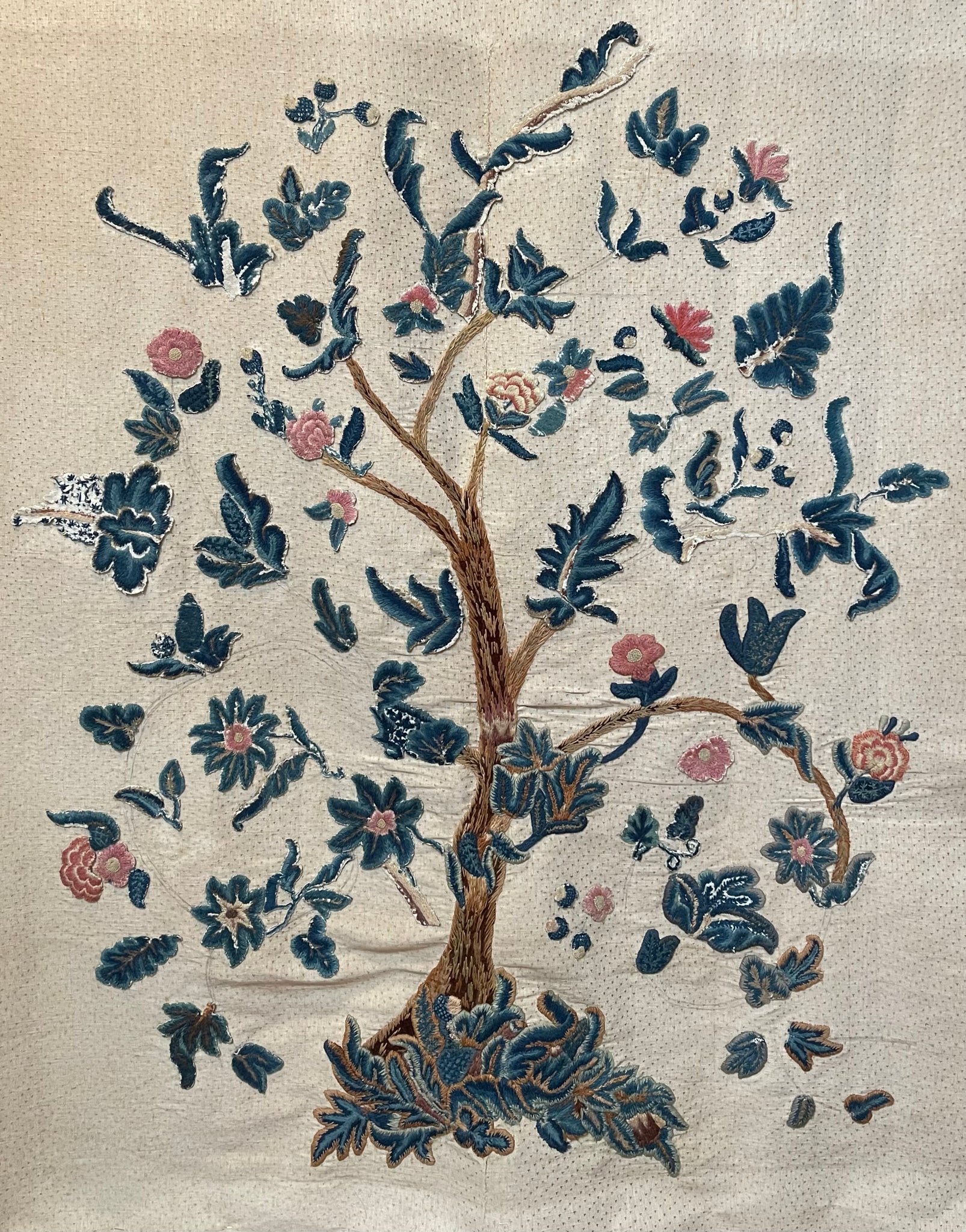 Antique Crewelwork Tree of life: C18th England