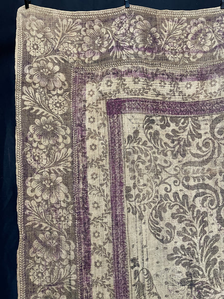 Antique English Arts and Crafts Block Printed Panel: C1910/20 Britain