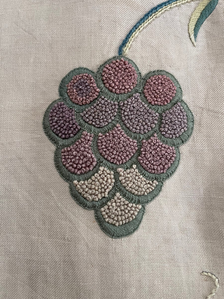 Antique Arts and Crafts Jacobean Revival Crewelwork Tree of Life Wallhanging: Early C20th Britain