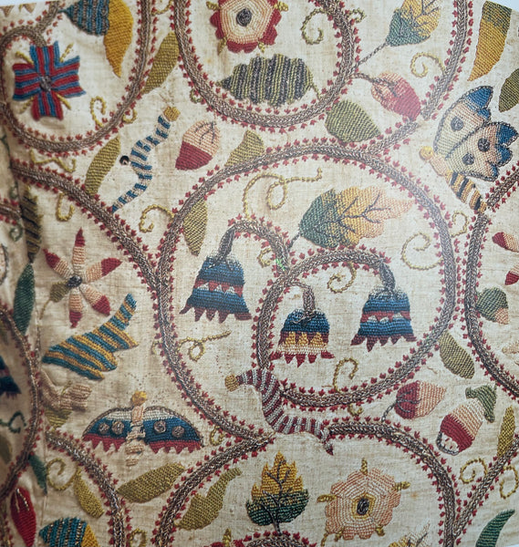 Antique Arts and Crafts Crewelwork Embroidery Jacobean Revival: C20th Europe