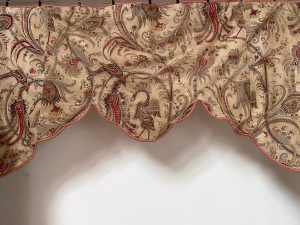 Antique Indienne Pelmet with Extraordinary Exotic Birds and Serpents : French C19th. 200 x 173cm