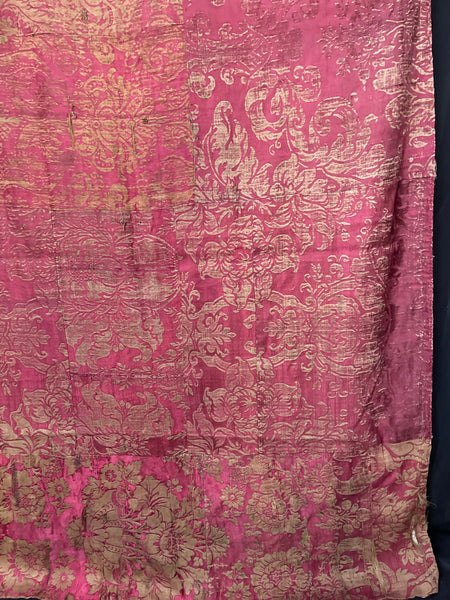 Italianate Silk Brocade Bedcover or Wallhanging: C17th Italy