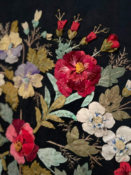 Traditional Folk Art Appliqué and Embroidered Wallhanging: C19th Muhu Island Estonia