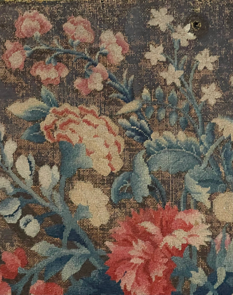 Early Fine Needlepoint Still Life with Flower Bouquet: C18th France