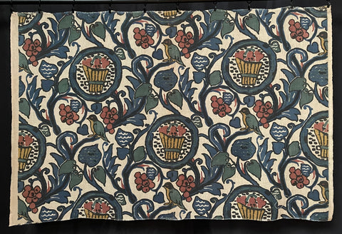 Art Deco Era Printed Linen Textile by Paul Dumas: C1920 France