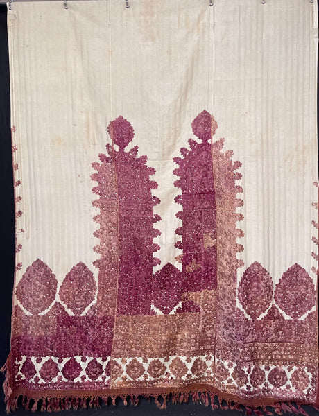 Antique Silk Embroidered Ceremonial Portier : Late C19th early C20th Rabat, Morocco