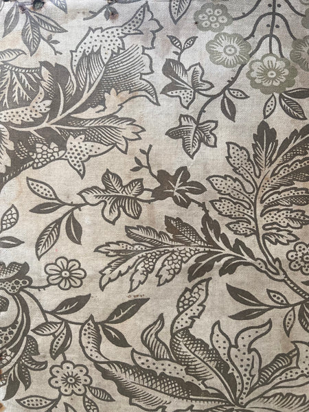 Antique Arts & Crafts Hand Block Printed Chintz Fragment: C1900 British