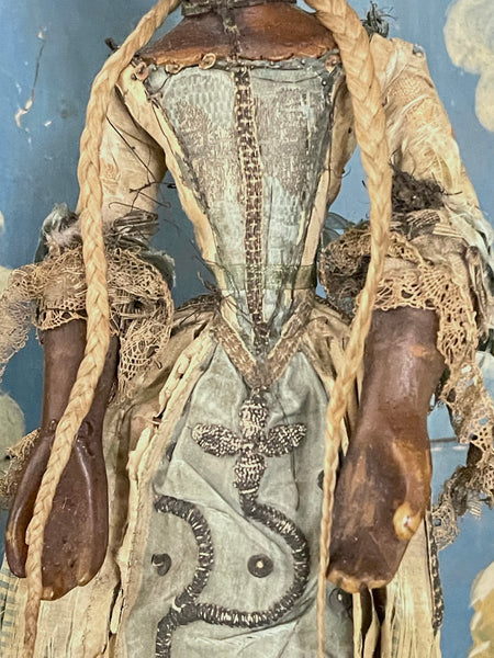 Rare Antique Wax Costume Figurine by Frères Guillot: C18th Nancy, France