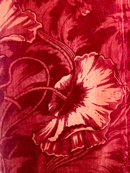 Antique Arts and Crafts Art Nouveau Block Printed Velvet, Poppies by Lindsay Butterfield: C1890 England