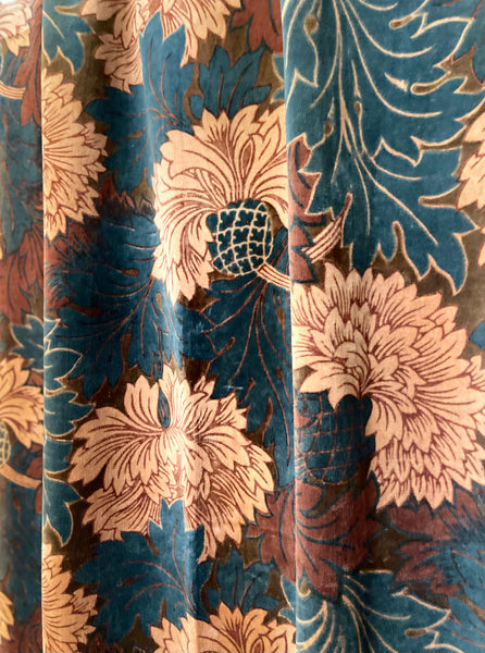 "Chrysanthemum" Velvet designed by Arts and Crafts textile artist Lindsay Butterfield: ca 1890s, Britain