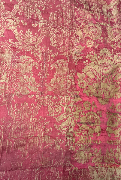 Italianate Silk Brocade Bedcover or Wallhanging: C17th Italy