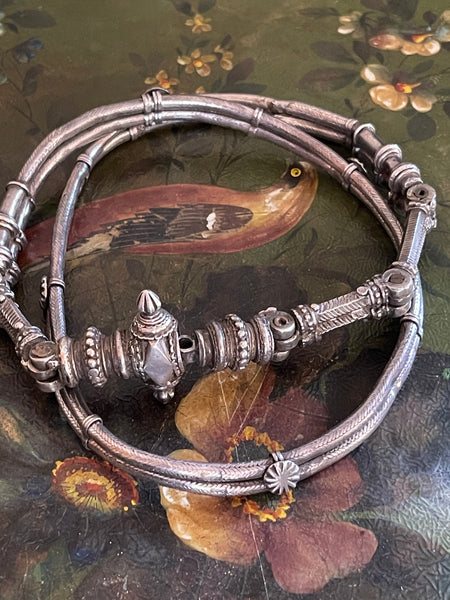 Antique Handmade Indian Tribal High Grade Silver Belt: C19th Rajasthan, Northern India
