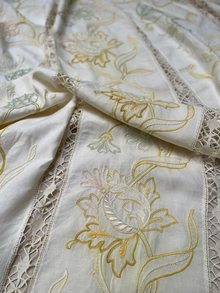 Antique Arts & Crafts Hand Embroidered Bedcover, Throw or Curtain: C1900 Britain