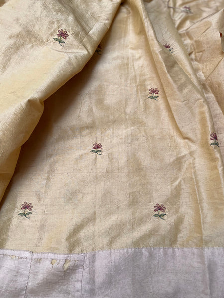Rare Hand Embroidered Silk Bodice and Partial Skirt : C18th Gujarat India for export to Europe