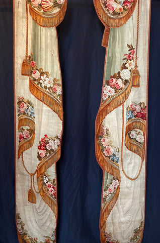 Pair Trompe L’oeil Aubusson Tapestry Portier Wall Hangings: C18th France