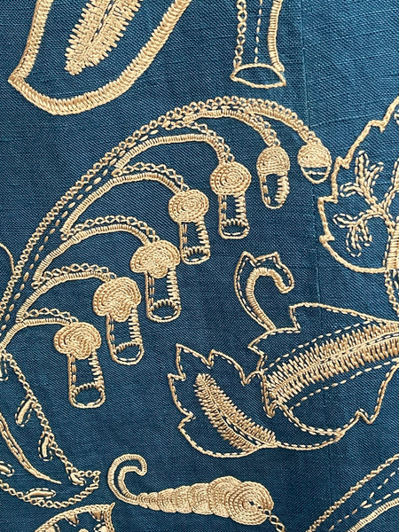 Antique Arts and Crafts Silk Embroidered Bedcover, Curtain,Wallhanging: C1900 Europe