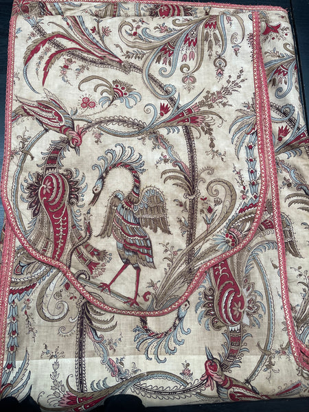 Antique Indienne Pelmet with Extraordinary Exotic Birds and Serpents : French C19th. 200 x 173cm