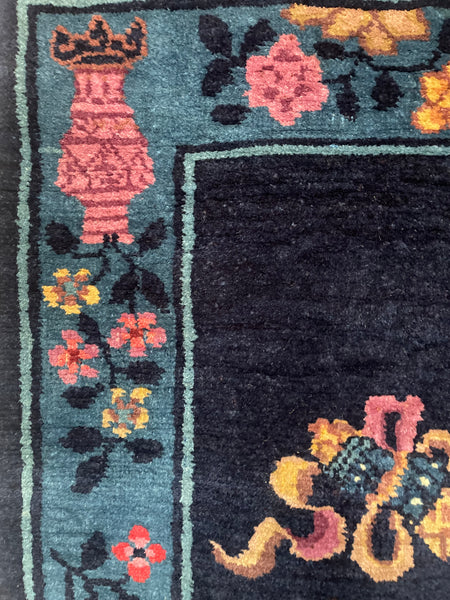Pair Handmade Art Deco Chinoiserie Rugs: C1920s China