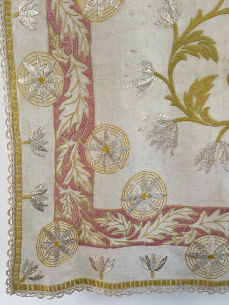 Antique Arts and Crafts Glasgow School Embroidered Panel: C1910 Britain
