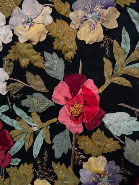 Traditional Folk Art Appliqué and Embroidered Wallhanging: C19th Muhu Island Estonia